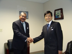 Ambassador Sadaoka and President Johnson Toribiong