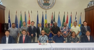 Meeting at Olbiil Era Kelulau with Senators